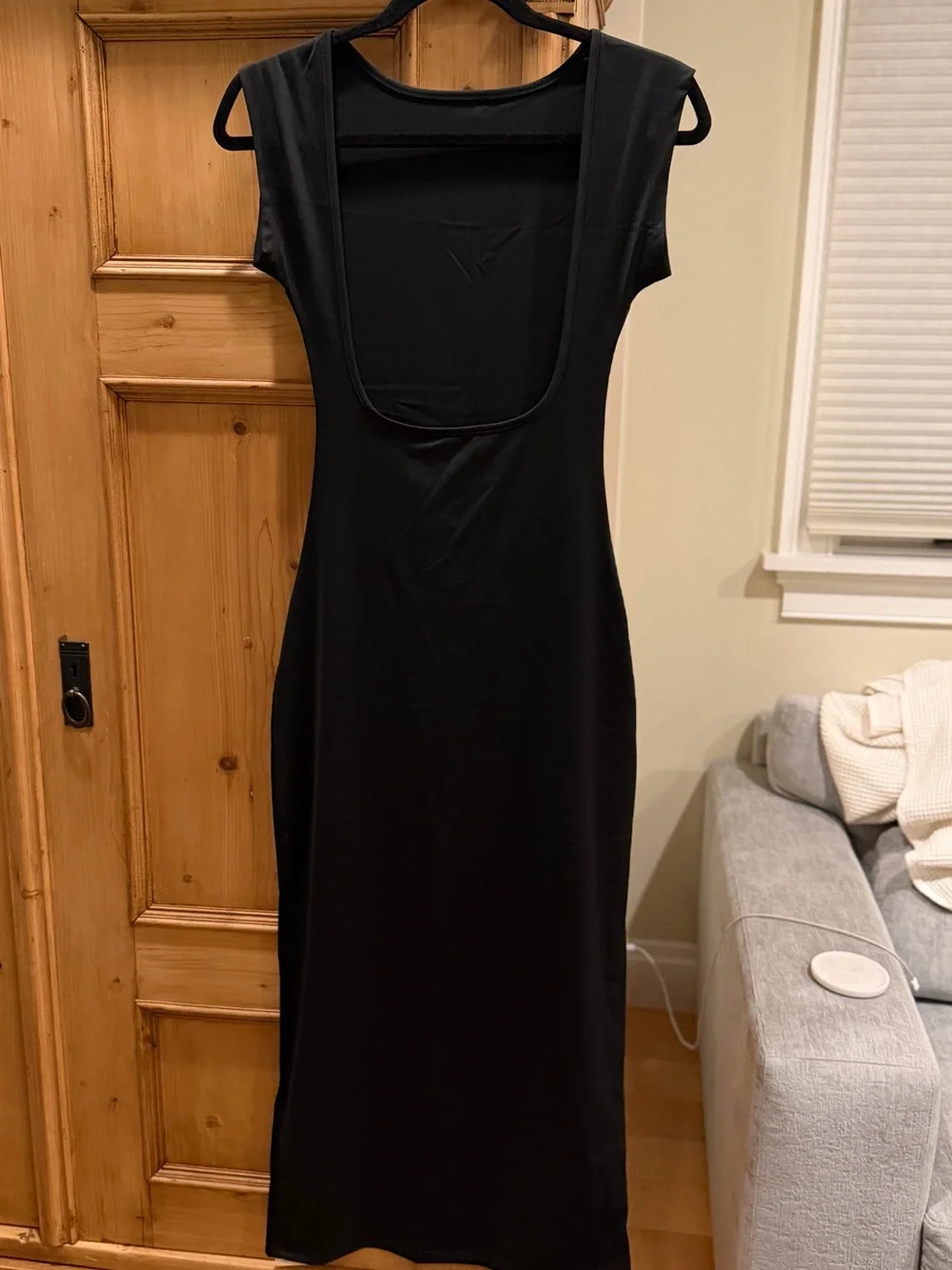 Bathing suit coverup Black Sleeveless Bodycon Midi Dress
